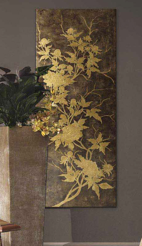 Art Panel floreale color oro