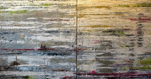 &quot;Textured abstraction” twin Art Panels -Private Home