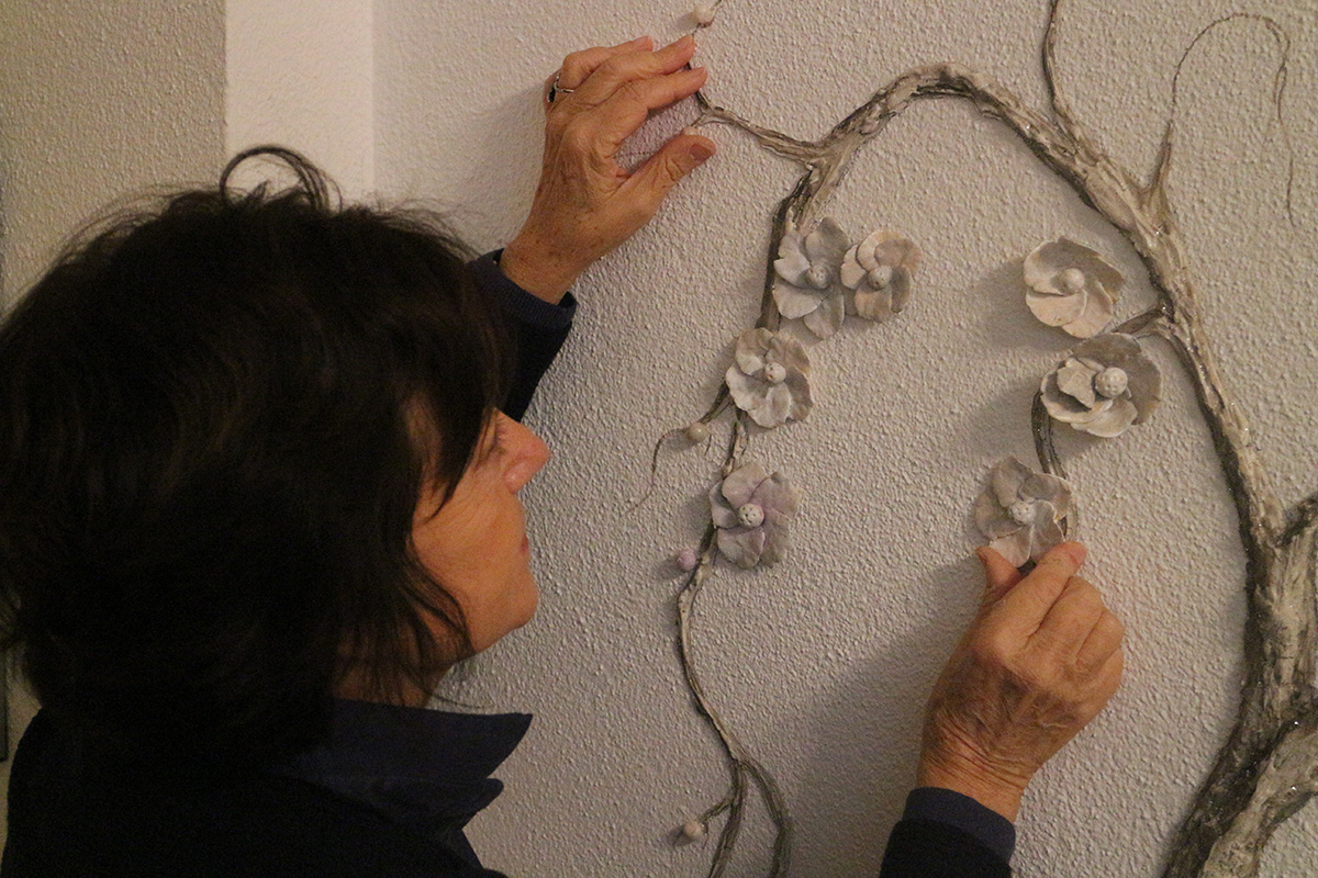Blooming applicazione fiori su parete