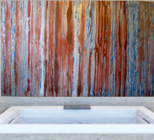 “Rame e alluminio gocciolati” Waterproof Art Panel