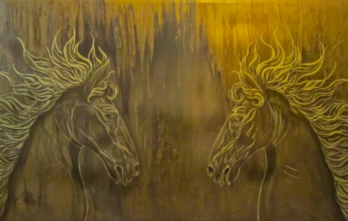 "Cavalli Arabi” Art Panel su tela –Dimora in Costa Azzurra