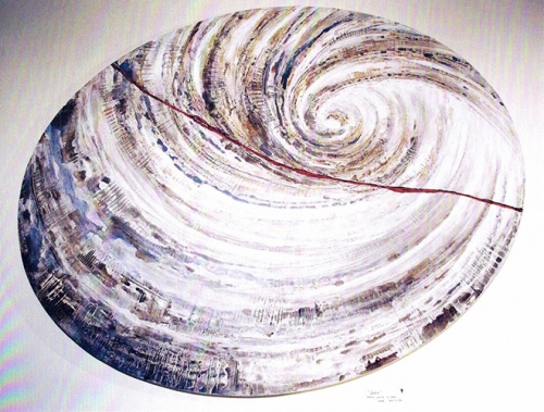 "Vortice" Art panel ovale su tela