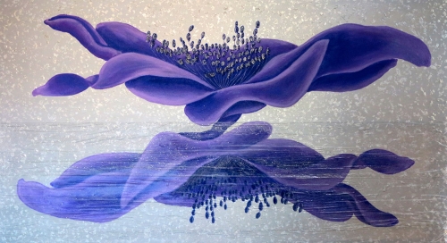 “Fiore riflesso” Art panel tecnica mista